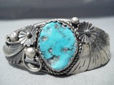 Larry Begay Vintage Native American Navajo Morenci Turquoise Sterling Silver Bracelet Old-Nativo Arts