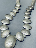 One Of The Most Unique Vintage Native American Navajo Sterling Silver Bead Necklace-Nativo Arts
