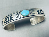 Incredible Native American Navajo Singer Turquoise Sterling Silver Geometric Designs Bracelet-Nativo Arts