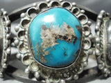 Ideal Museum Quality Vintage Native American Navajo Morenci Turquoise Sterling Silver Bracelet-Nativo Arts
