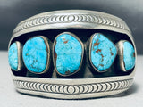 Important Vintage Native American Hopi Red Mountain Turquoise Sterling Silver Bracelet-Nativo Arts
