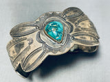 Very Important Vintage Native American Navajo Ingot Silver William Goodluck Turquoise Bracelet-Nativo Arts