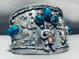 One Of The Best Vintage Native American Navajo Kachina Turquoise Sterling Silver Bracelet-Nativo Arts