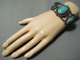 Rare Turquoise Vintage Native American Navajo Sterling Silver Bracelet-Nativo Arts