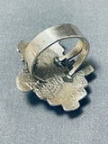 Advanced Silver Work Vintage Native American Navajo Signed Sterling Silver Ring-Nativo Arts