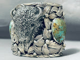 245 Gram Heavy Native American Buffalo Turquoise Sterling Silver Bracelet-Nativo Arts