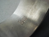 Exceptional Vintage Navajo Native American Sterling Silver Bracelet Old-Nativo Arts
