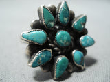 Custom Vintage Native American Navajo Old Kingman Cerillos Turquoise Sterling Silver Ring-Nativo Arts