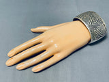 Advanced Work Freddy Douglas Signed Native American Navajo Sterling Silver Bracelet-Nativo Arts