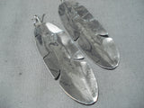 Spectacular Navajo Sterling Silver Feather Earrings Native American-Nativo Arts