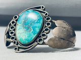 Aqua Turquoise Vintage Native American Navajo Sterling Silver Bracelet Cuff Old-Nativo Arts
