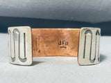 Brilliant Vintage Native American Navajo Sterling Silver Copper Heavy Bracelet-Nativo Arts