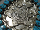 Astounding Vintage Native American Navajo Kingman Turquoise Sterling Silver Bolo Tie-Nativo Arts