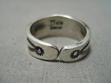 Striking Vintage Navajo #8 Turquoise Sterling Silver Native American Ring-Nativo Arts