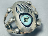 Huge Paw Vintage Native American Navajo Turquoise Sterling Silver Bracelet-Nativo Arts
