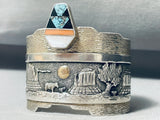 The Best Vintage Native American Navajo Inlay Turquoise Arviso Bracelet Cuff-Nativo Arts