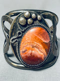 One Of The Most Unique Vintage Native American Navajo Desert Agate Sterling Silver Bracelet-Nativo Arts