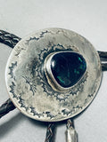 Fabulous Vintage Native American Navajo Black Onyx Sterling Silver Bolo-Nativo Arts