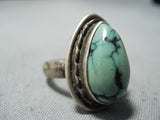 Superior Vintage Native American Navajo Damale Turquoise Sterling Silver Ring Old-Nativo Arts