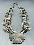 Rare Singer Vintage Native American Navajo Turquoise Sterling Silver Squash Blossom Necklace-Nativo Arts