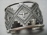 Cross Geometric Navajo Sterling Silver Crosses Bracelet Native American-Nativo Arts