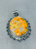 Unique San Felipe Honeybee Jasper Sterling Silver Pendant-Nativo Arts