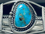 Incredible Vintage Native American Navajo Blue Gem Turquoise Sterling Silver Bracelet-Nativo Arts