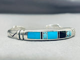 Important Vintage Native American Navajo Ray Tracey Turquoise Sterling Silver Bracelet-Nativo Arts