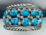 Important Mens Vintage Native American Navajo Tom Moore Turquoise Sterling Silver Bracelet-Nativo Arts