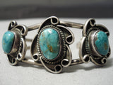 Incredible Vintage Native American Navajo Royston Turquoise Sterling Silver Bracelet Old-Nativo Arts