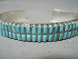 Incredible Vintage Native American Zuni Blue Gem Turquoise Sterling Silver Bracelet-Nativo Arts