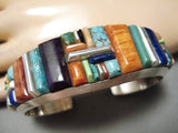 Detailed Zuni Turquoise Sterling Silver Bracelet Native American-Nativo Arts