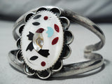 Peaceful Hummingbird Vintage Native American Navajo Turquoise Sterling Silver Bracelet-Nativo Arts