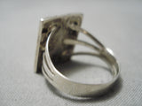 Exceptional Zuni Native American Turquoise Bird Coral Sterling Silver Ring-Nativo Arts