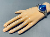 Mighty Lapis Native American Navajo Signed Sterling Silver Bracelet Cuff-Nativo Arts