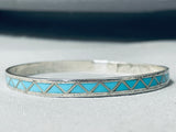Sherry Martinez Vintage Native American Navajo Turquoise Sterling Silver Bangle Bracelet-Nativo Arts