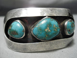 Incredible Vintage Native American Navajo Royston Turquoise Sterling Silver Bracelet Old-Nativo Arts