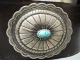 Incredible Vintage Native American Navajo Turquoise Sterling Silver Concho Belt Old-Nativo Arts