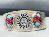 Beautiful Intricate Vintage Southwestern Sterling Silver Inlay Bracelet-Nativo Arts