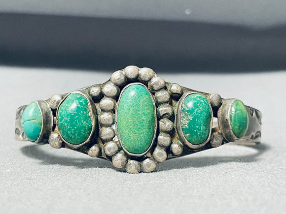 Early Vintage Native American Navajo Cerrillos Turquoise Sterling Silver Bracelet-Nativo Arts