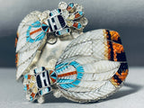 Show-stopping Vintage Native American Zuni Mother Of Pearl Sterling Silver Bracelet Signed-Nativo Arts