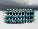 Very Early Vintage Native American Zuni Cerrillos Turquoise Sterling Silver Bracelet-Nativo Arts