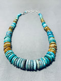 Graduating Disc Native American Navajo Turquoise Sterling Silver Necklace-Nativo Arts