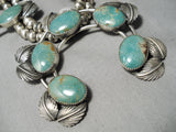 Green Turquoise Native American Sterling Silver Squash Blossom Necklace-Nativo Arts
