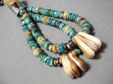 Native American Important Santod Omingo Royston Turquoise Sterling Silver Dan Coriz Necklace-Nativo Arts