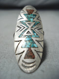 Expressive Vintage Navajo Turquoise Sterling Silver Ring Native American Old-Nativo Arts