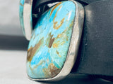 Huge Turquoise Chunk Native American Navajo Signed Sterling Silver Concho Belt-Nativo Arts