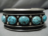 Museum Vintage Native American Navajo Spiderweb Turquoise Sterling Silver Bracelet Old-Nativo Arts
