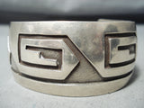 Spectacular Vintage Hopi Sterling Silver Bracelet Native American Old-Nativo Arts