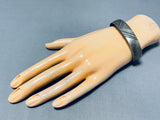 Impressive Vintage Native American Navajo Sterling Silver Handcarvings Bracelet-Nativo Arts